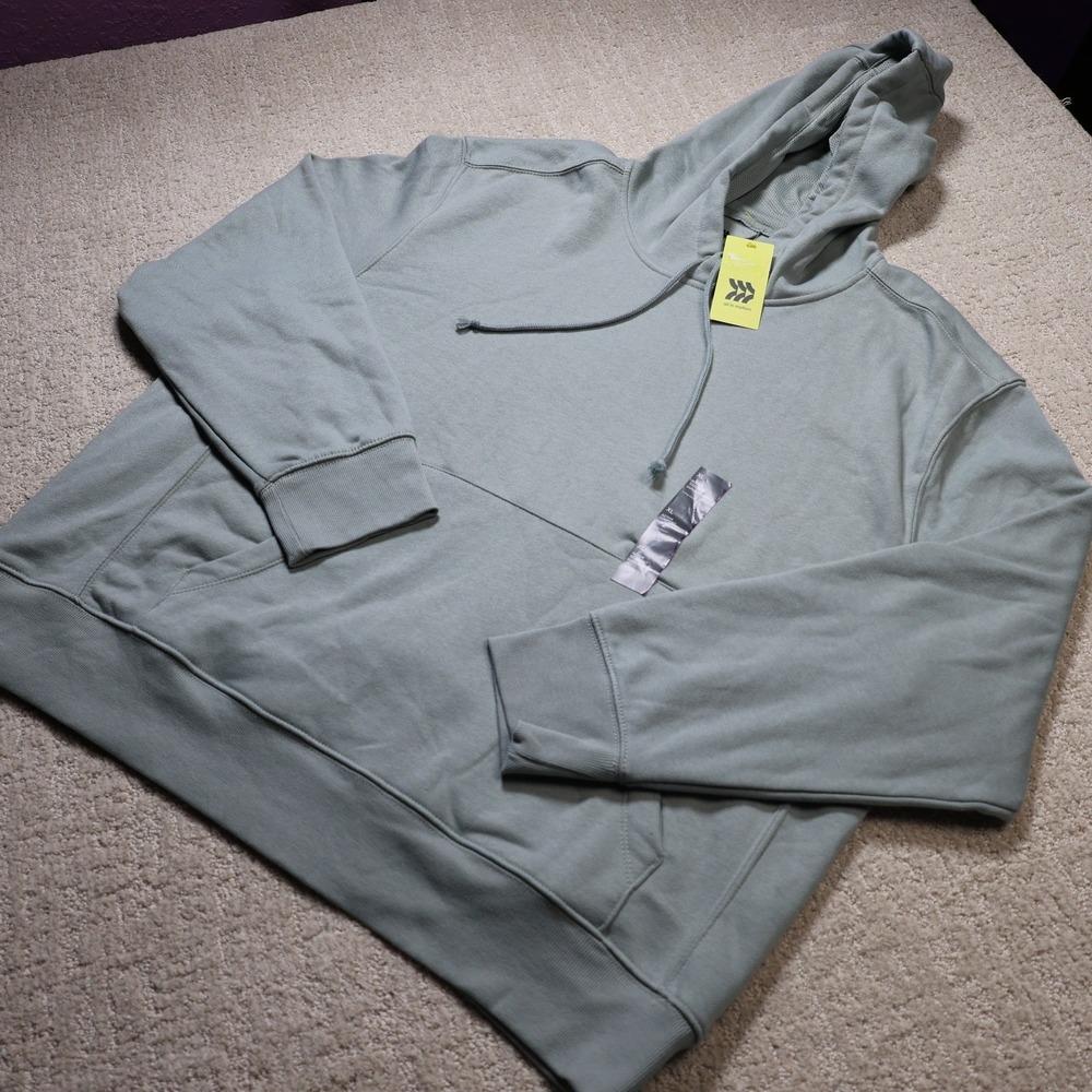 All in Motion Mens Active Comfort Fleece Pullover Hoodie Sage Green XL TT-042